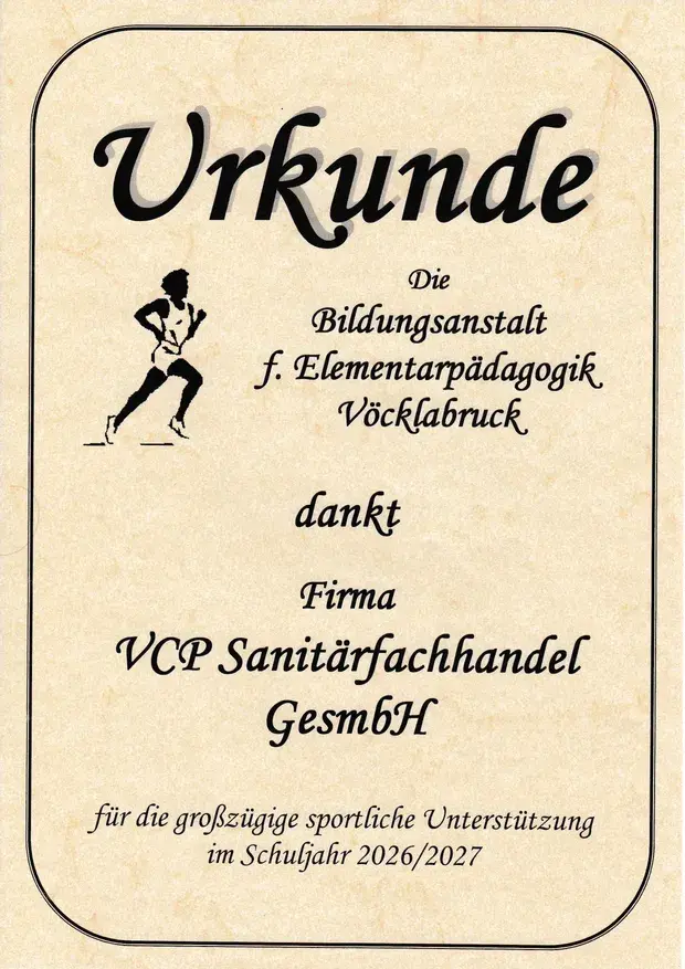 Urkunde für die Förderung Elementarpädagogik