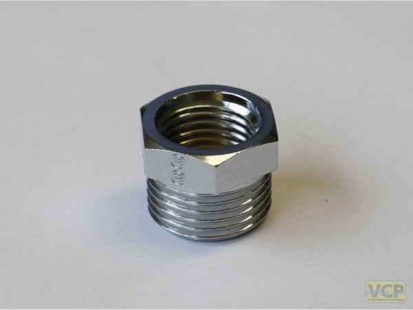 Reduzierstück Rotguss chrom 3/8" x 1/4"