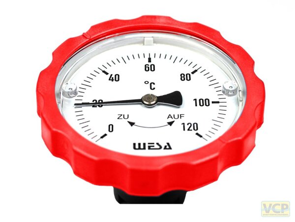 Thermometergriff rot für WESA Kugelhähne 1"
