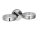 Doppelglaswandhalter Serie gamma_300 mit Wandbefestigung, ohne Glas, in chrom
