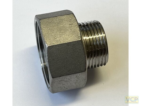 Muffennippel reduziert Edelstahl 2"Ag x 2 1/2"Ig