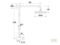 SH Duschsystem Serie ascona_1 mit verstellbarem Gleiter,...