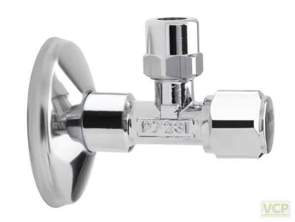NIL Eckventil mit Ihrem Logo, 1/2" x 3/8", mit ELB-Quetschverschraubung NILplus forte 4-teilig 10mm