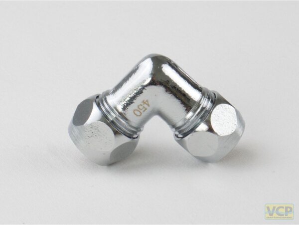 Kupplung Winkelform 2x 3/8"x8mm QV verchromt