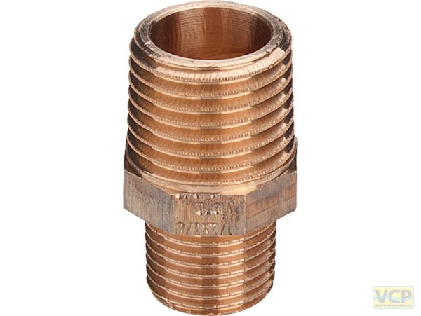 Reduziernippel Rotguss blank 3/8" x 1/4"