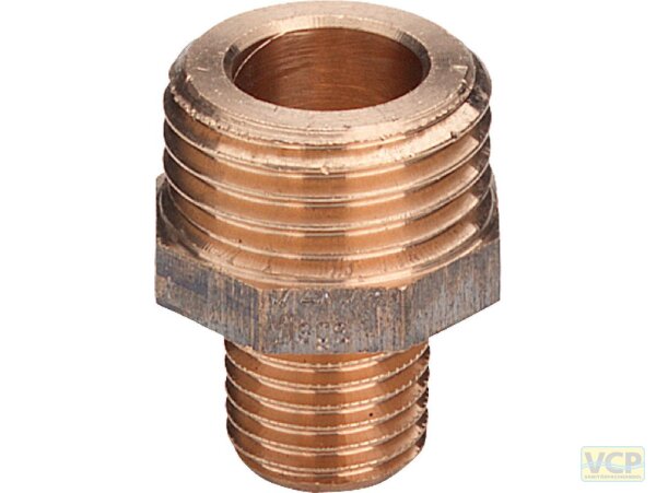 Reduziernippel Rotguss blank 5/4" flachdichtend x 1"