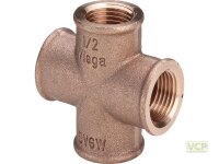 Kreuzstück Rotguss blank 3/8"