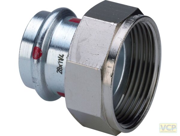 Viega Verschraubung mit SC Prestabo 1163 in 28mm x G1" Stahl verzinkt