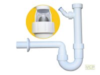 Kugelverschluss-Siphon 5/4" & 6/4" DN40 mit Geräteanschluss für Spülen