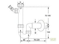 Kugelverschluss-Siphon 5/4" & 6/4" DN50 mit Geräteanschluss für Spülen