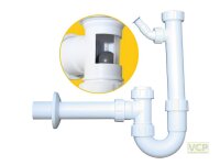 Kugelverschluss-Siphon 5/4" & 6/4" DN50 mit Geräteanschluss für Spülen, mit Reinigungöffnung