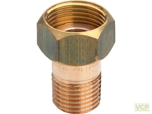 Rohrverschraubung Rotguss blank 5/4" Ag x 6/4" ÜM flachdichtend inkl. Dichtung