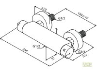 IRIS BRAUSETHERMOSTAT, ROSETTEN & EXZENTER, CHROM