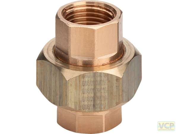 Rohrverschraubung Rotguss blank 3/4" Ig x Ig