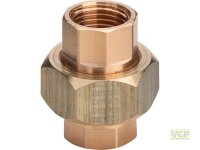 Rohrverschraubung Rotguss blank 3/8" Ig x Ig