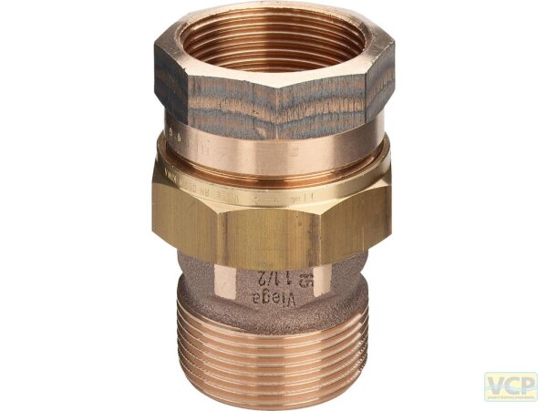 Rohrverschraubung Rotguss blank 3/8" Ig x Ag