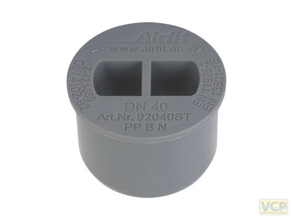 Airfit Griff-Stopfen DN40 HT mit Zangengriff grau