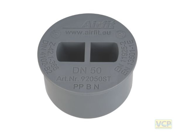 Airfit Griff-Stopfen DN50 HT mit Zangengriff grau