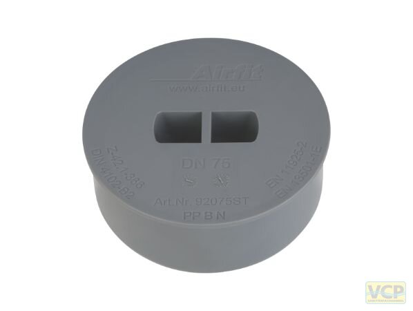 Airfit Griff-Stopfen DN75 HT mit Zangengriff grau