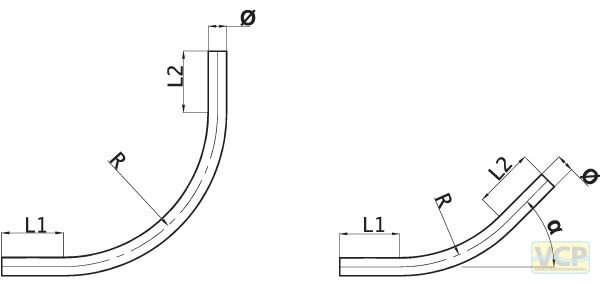 Rohrbogen 90° DN50 Ø54x2 R250 Edelstahl