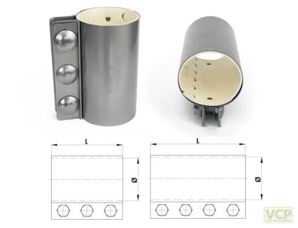 Rohrverbinder HL DN50 mit Gummidichtung weiß