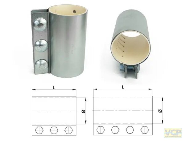 Rohrverbinder HL DN50 Ø54 mit Gummidichtung weiß