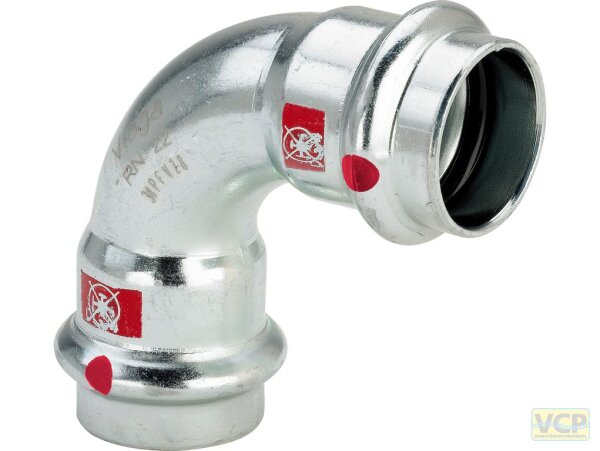 Viega Bogen 90 Grad mit SC Prestabo 1116 in 28mm Stahl verzinkt