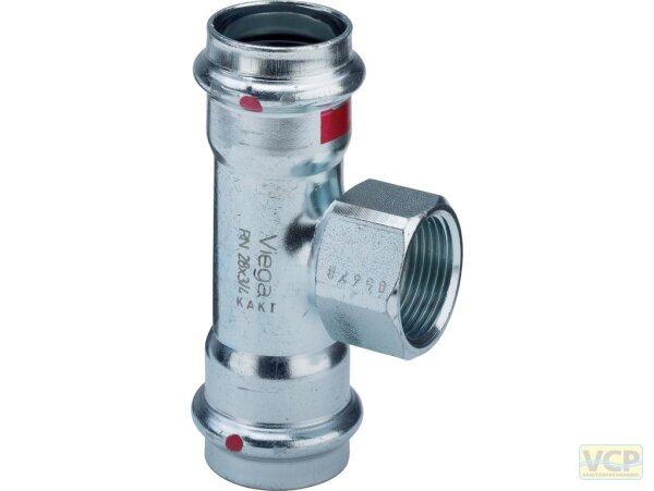 Viega T-Stück mit SC Prestabo 1117.2 in 28mm x Rp1/2" x 28mm Stahl verzinkt