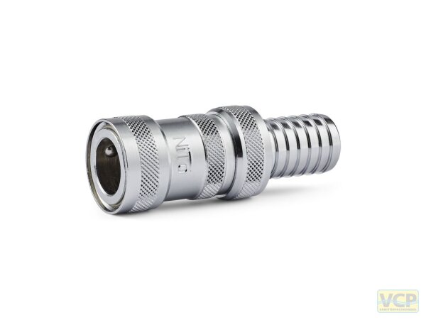 Nito-Steckkupplung 1/2"-System Messing chrom mit 3/4" Tülle mit Stopp