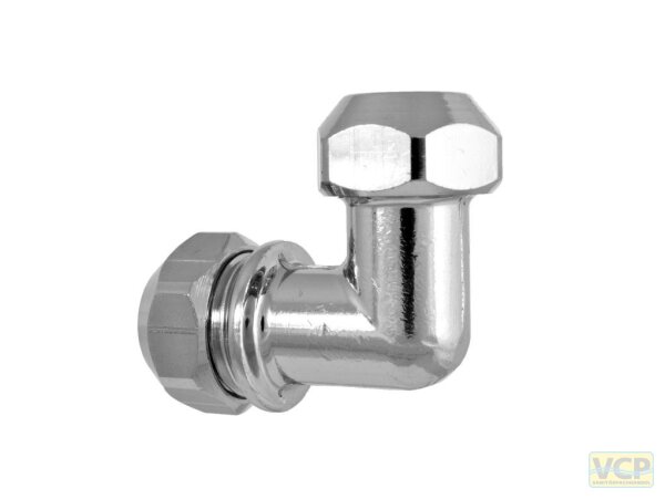 Kupplung Winkelform 2x 3/8"x8mm QV verchromt