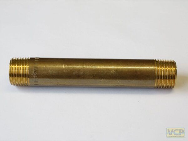 Langnippel Messing blank 5/4" x 160mm