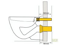 PE-Wand-WC-Anschlussgarnitur DN90 mit U-Scheibe und...