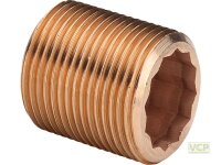 Gewindenippel Rotguss blank 1/2" x 40mm