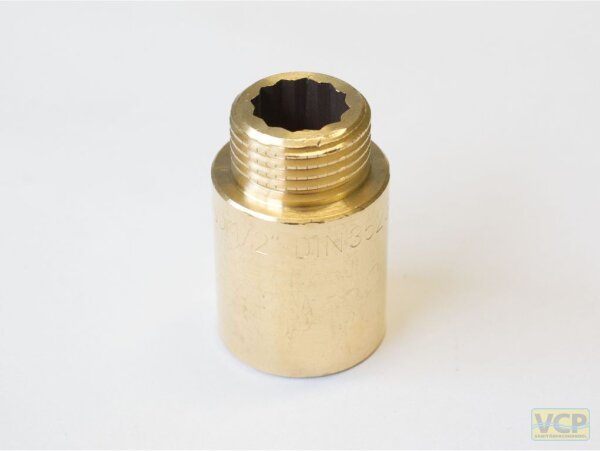 Hahnverlängerung Messing blank 3/4" x 15mm