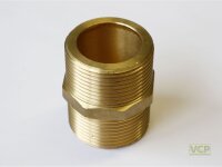 Doppelnippel Messing blank 1/2" mit breiter...