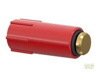 Baustopfen 1/2" rot mit Messinggewinde