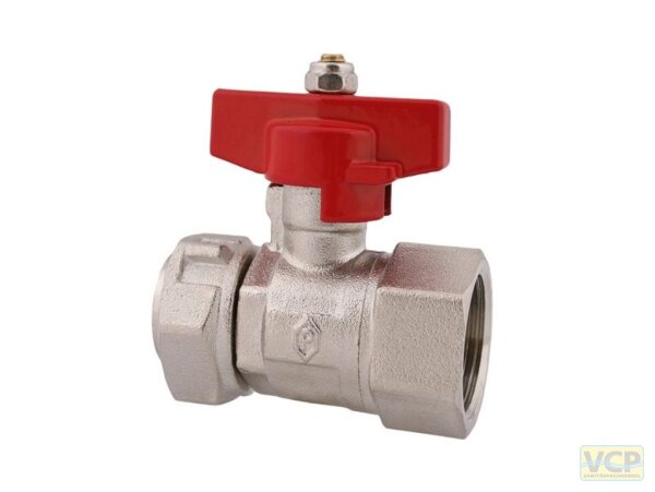 Kugelhahn 1/2" mit Verschraubung und Plombierbohrung