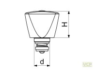 Sanitäroberteil 1/2" blau mit RV