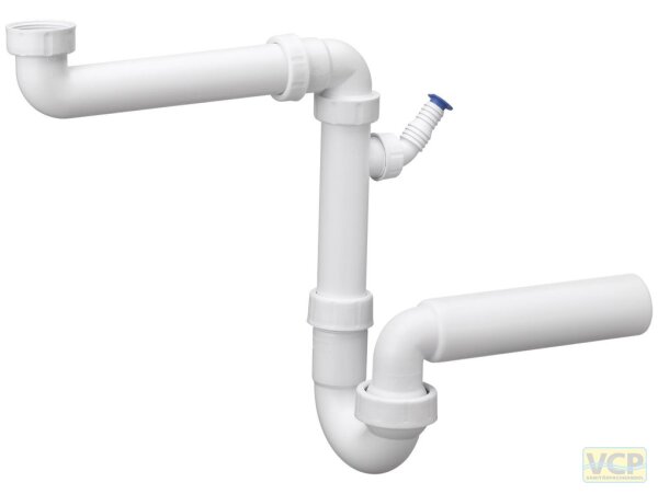 Raumspar-Kugelgelenk-Siphon 6/4" DN50 mit Anschluss
