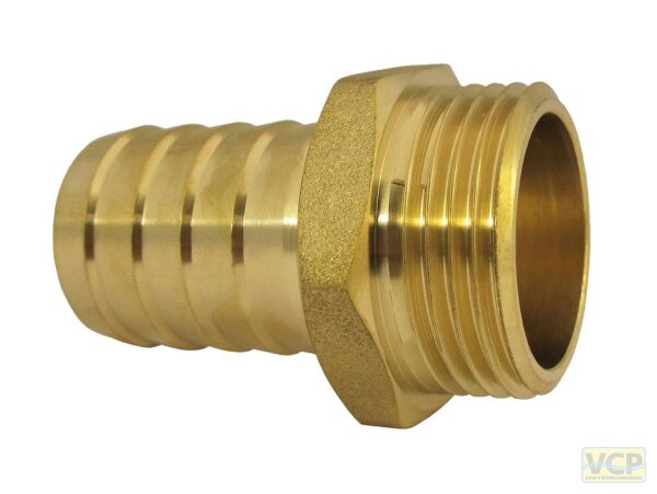 Sauger-Schlauchstück Messing blank 10mm x 1/2"Ag