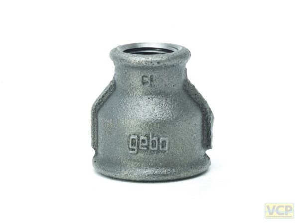 Muffe reduziert 6/4" x 1" TG schwarz