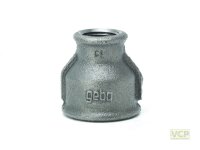 Muffe reduziert 6/4" x 1" TG schwarz