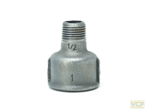 Reduziermuffe 1"Ig x 1/2"Ag TG schwarz