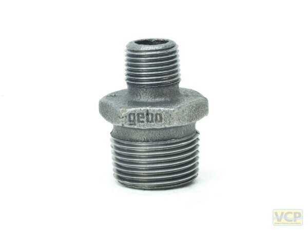 Reduziernippel 5/4" x 3/4" TG schwarz