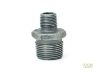 Reduziernippel 1" x 1/2" TG schwarz