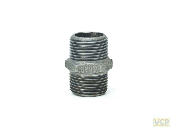 Doppelnippel 1/2" TG schwarz