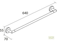 Badetuchstange Metall 640mm Serie Oslo rund verchromt