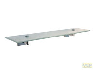 Ablagekonsole Metall Glas satiniert Serie Lahti chrom eckig