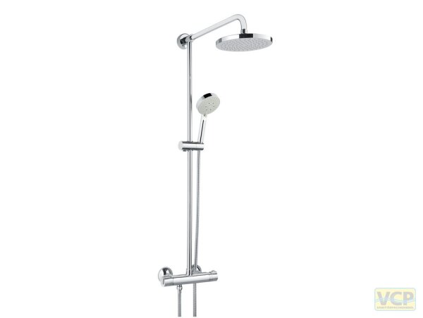 Thermostat Duschsystem ascona_1 chrom mit Kopf/Handbrause u. Brauseschlauch