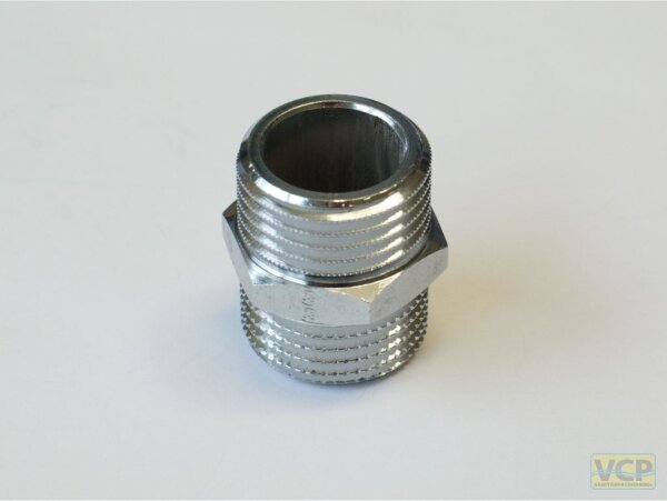 Doppelnippel Messing chrom 3/8" kurz